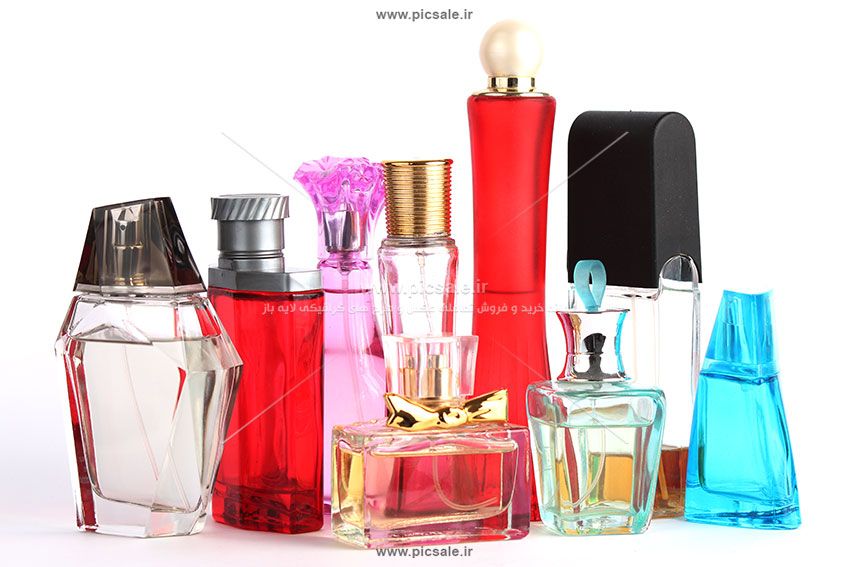 عکس با کیفیت انواع ادکلن با شیشه های زیبا و رنگی مناسب عطر فروشی ها و لوازم آرایشی ها