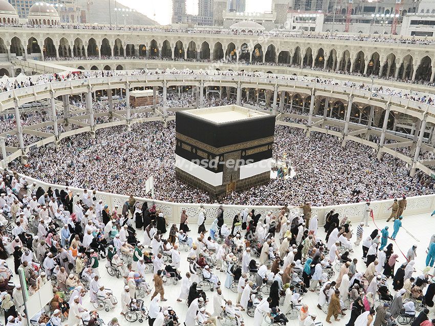 عکس با کیفیت تصویری از خانه خدا یا کعبه در داخل مسجد الحرام
