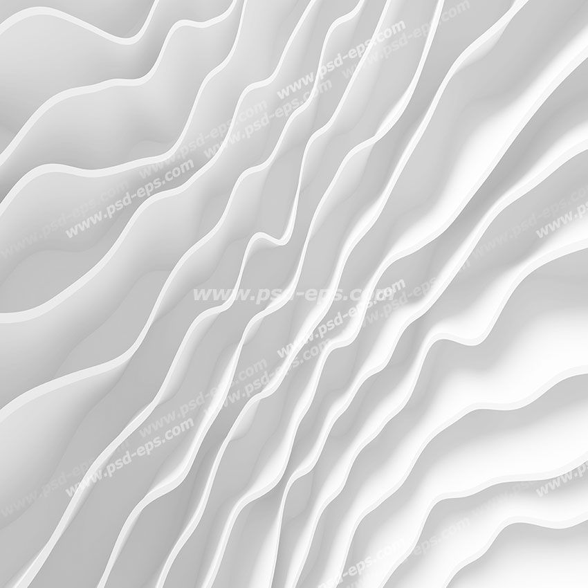 دیوار سه بعدی یا دیوارپوش 3D با طرح راه های موج دار به رنگ سفید