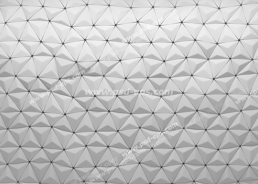 دیوارپوش سه بعدی یا دیوار 3D یا پس زمینه رندر 3D با طرح مثلث های برجسته یا هرم در کنار هم