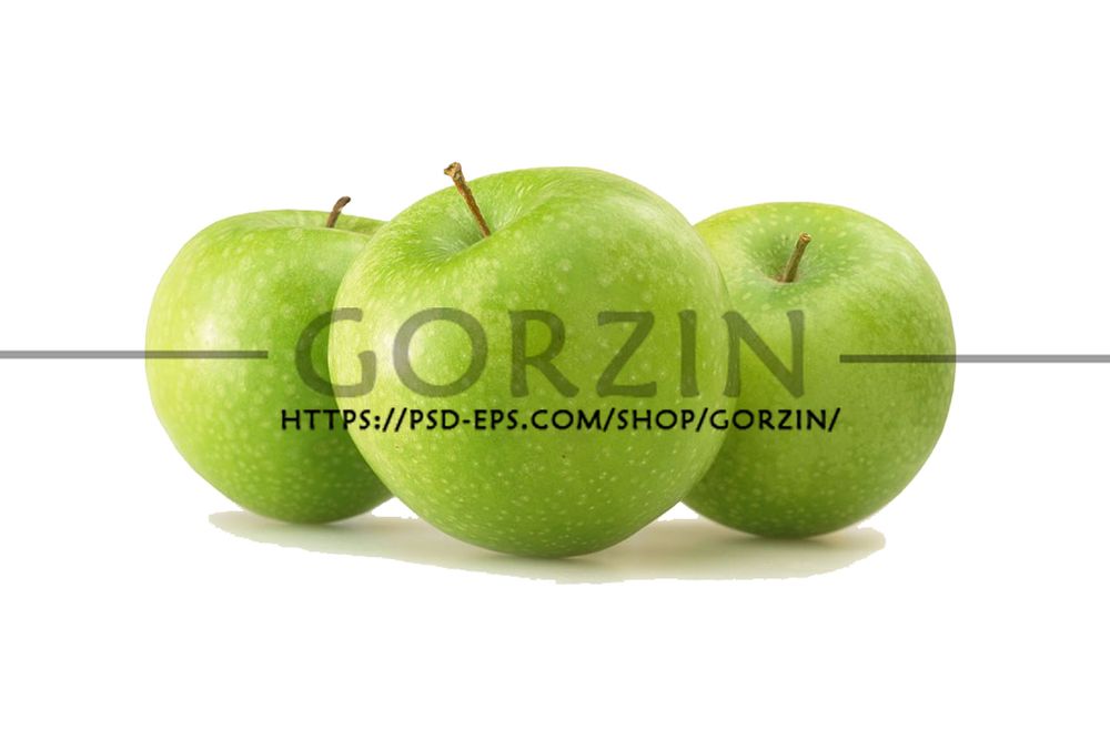 طرح دوربری شده سیب سبز