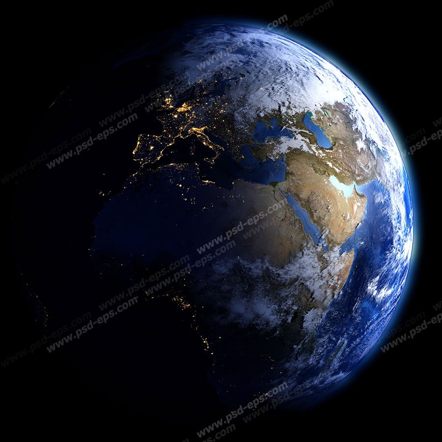 عکس با کیفیت تبلیغاتی کره زمین در تاریکی
