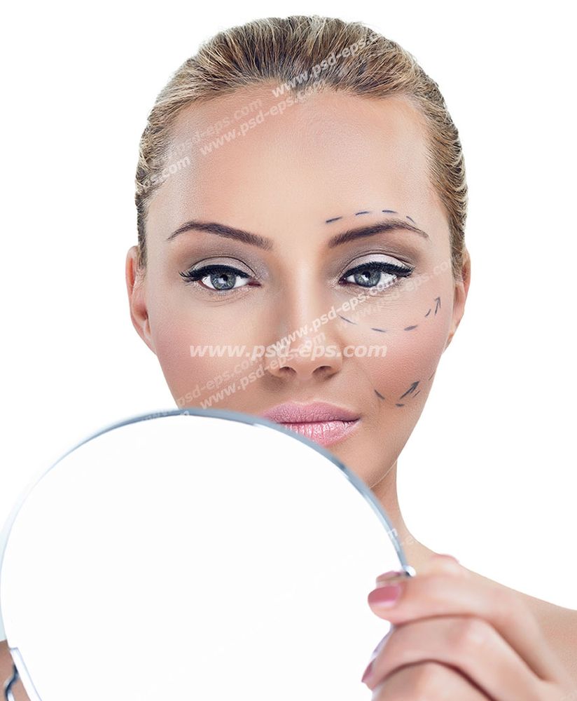 عکس با کیفیت تبلیغاتی علامت گذاری صورت برای تزریق ژل