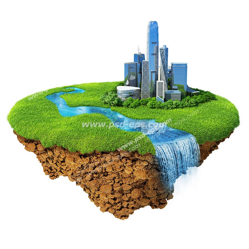 عکس با کیفیت تبلیغاتی ساختمان های مرتفع و رودخانه