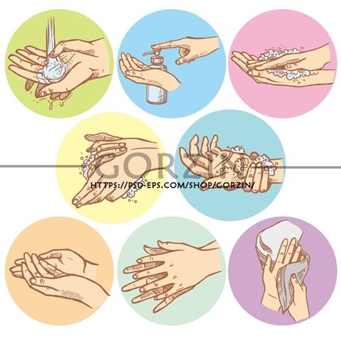 عکس مراحل آموزش شستن دست دوربری شده