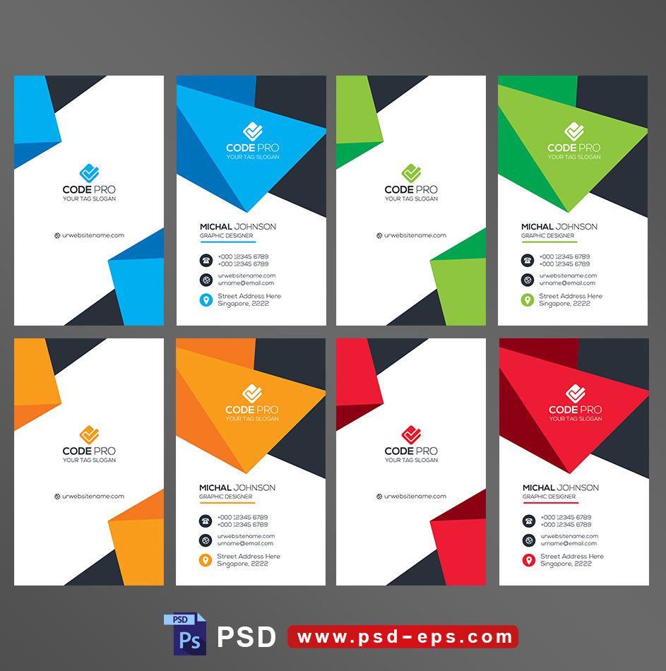 کارت ویزیت لایه باز شرکتی ، شخصی و رسمی و انواع مشاغل با طراحی بسیار شیک و زیبا با رنگ بندی آبی و سبز و قرمز و نارنجی