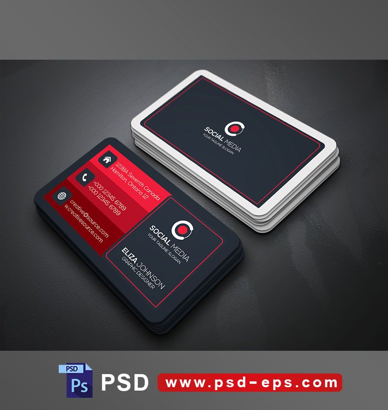 کارت ویزیت لایه باز شرکتی ، شخصی و رسمی و انواع مشاغل با طراحی بسیار شیک و زیبا و رنگ بندی مشکی قرمز و سفید