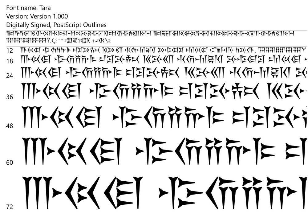 فونت میخی تارا | Tara Font